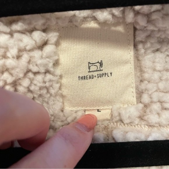Thread + Supply Tan Sherpa Zip Up Vest - Picture 4 of 8